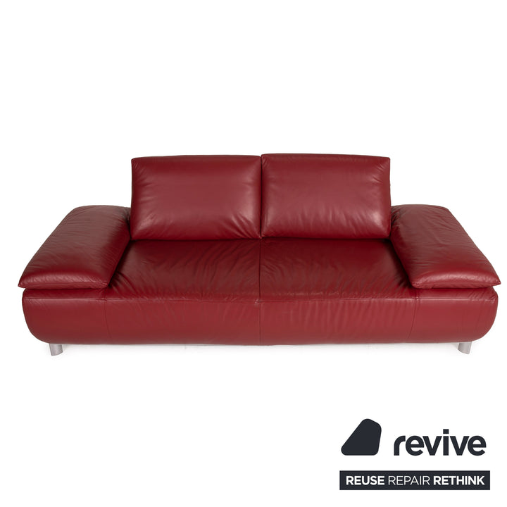 Koinor Volare Leder Sofa Rot Zweisitzer Funktion Couch