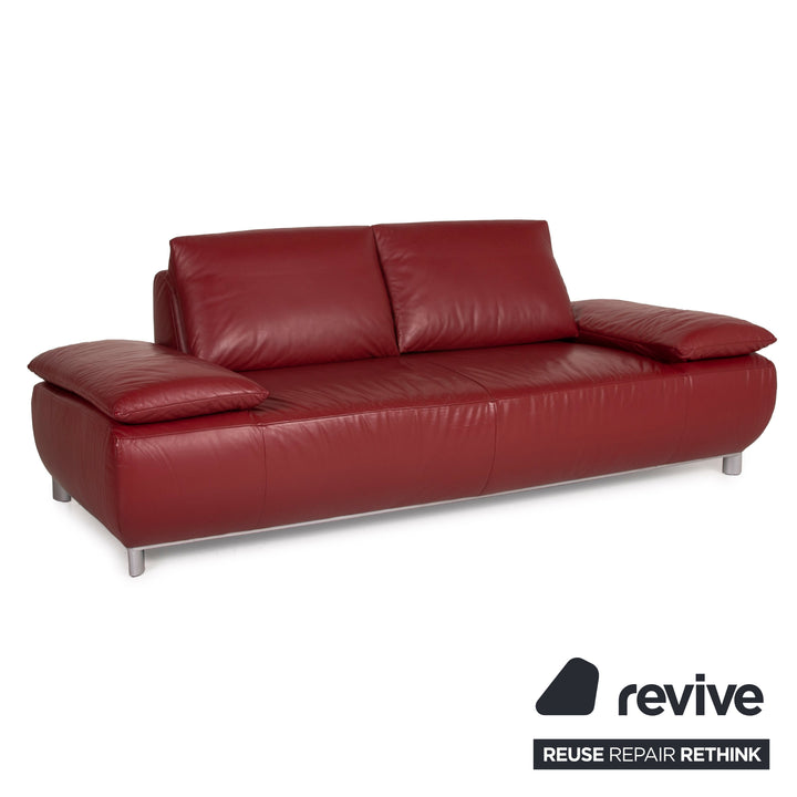 Koinor Volare Leder Sofa Rot Zweisitzer Funktion Couch