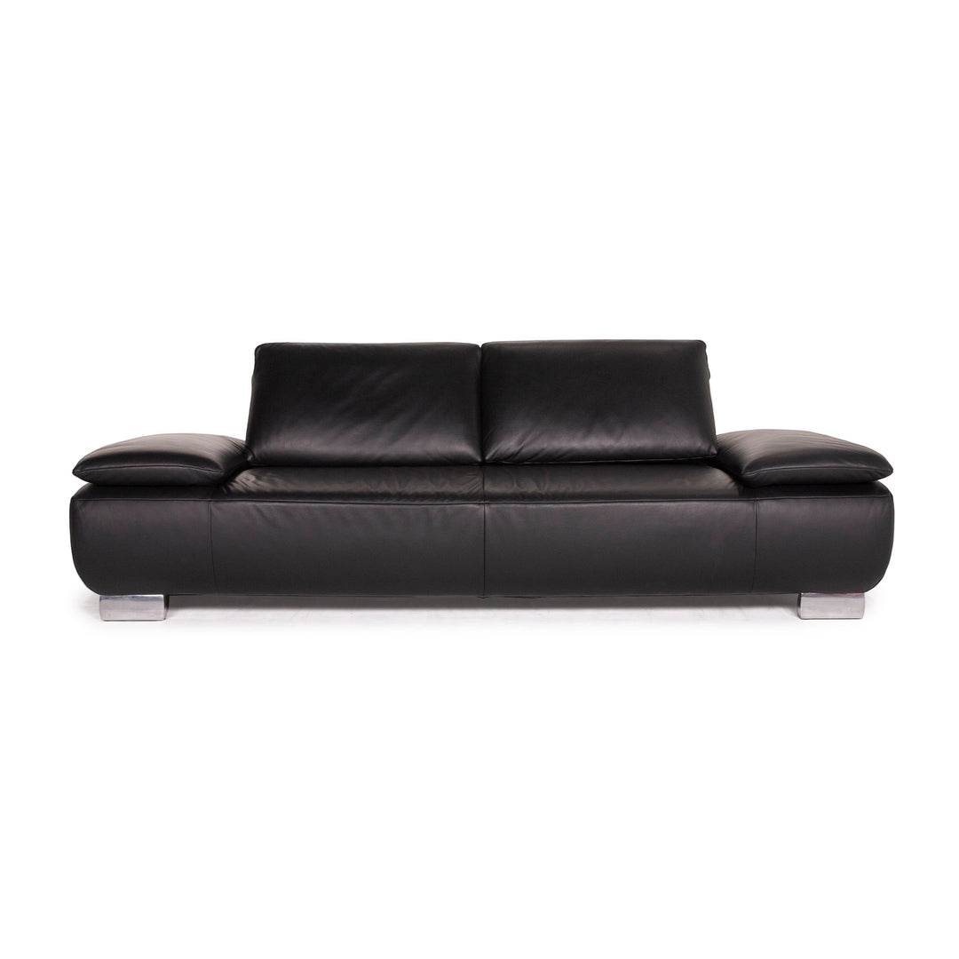 Koinor Volare Leather Sofa Black Three Seater #15174