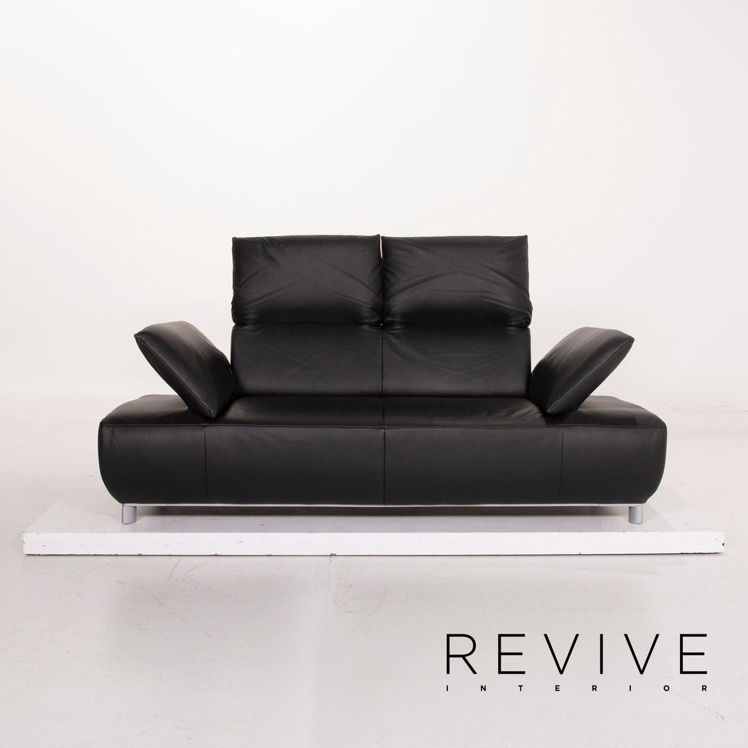 Koinor Volare Leder Sofa Schwarz Zweisitzer #15302