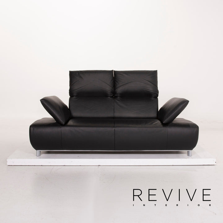 Koinor Volare Leder Sofa Schwarz Zweisitzer #15302