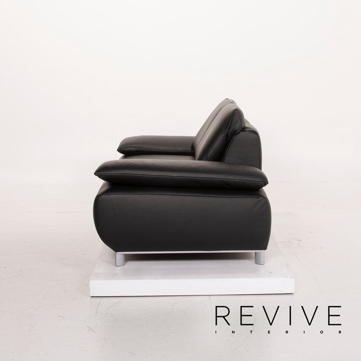 Koinor Volare Leder Sofa Schwarz Zweisitzer #15302