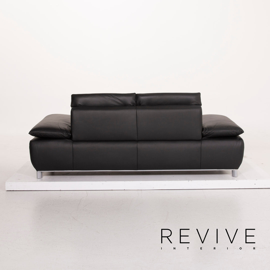 Koinor Volare Leder Sofa Schwarz Zweisitzer #15302