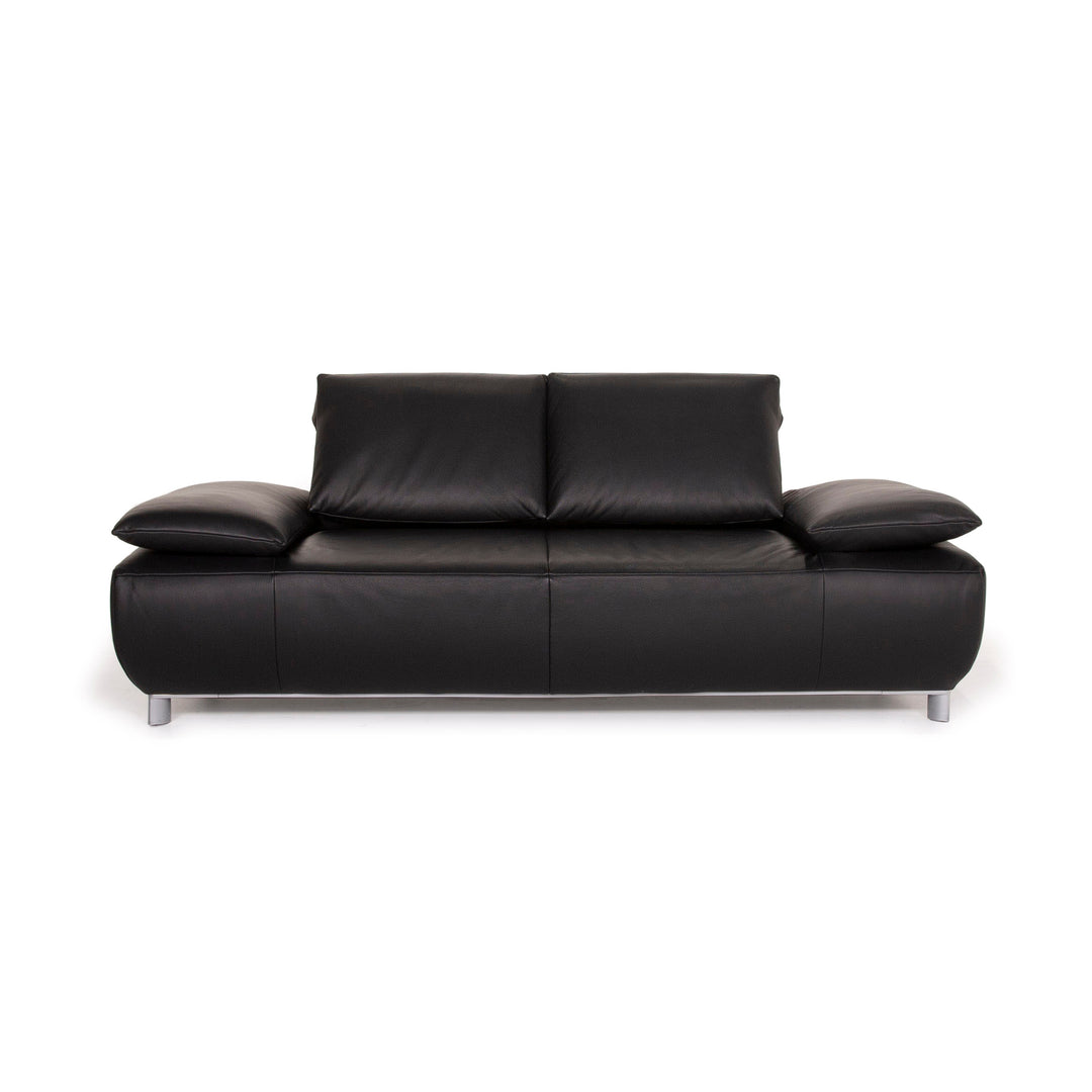 Koinor Volare Leder Sofa Schwarz Zweisitzer #15302