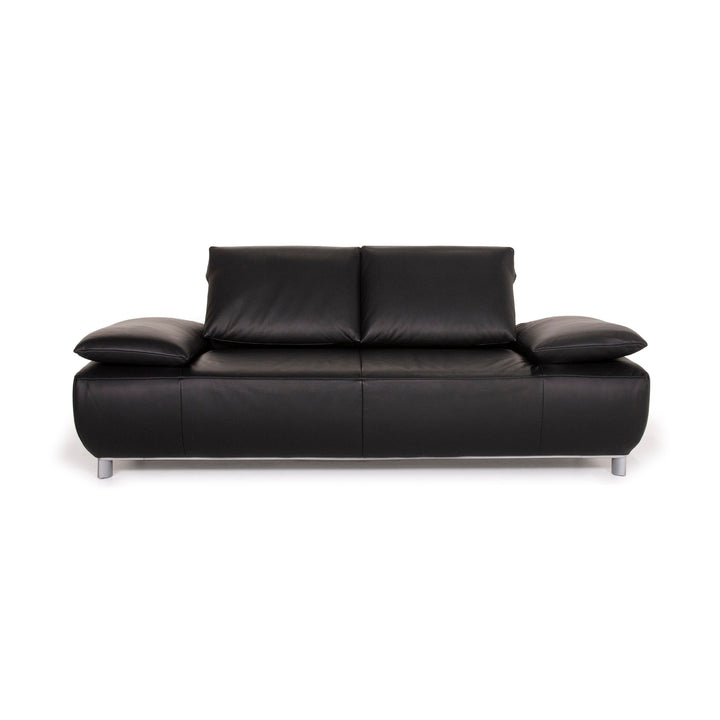 Koinor Volare Leder Sofa Schwarz Zweisitzer #15302