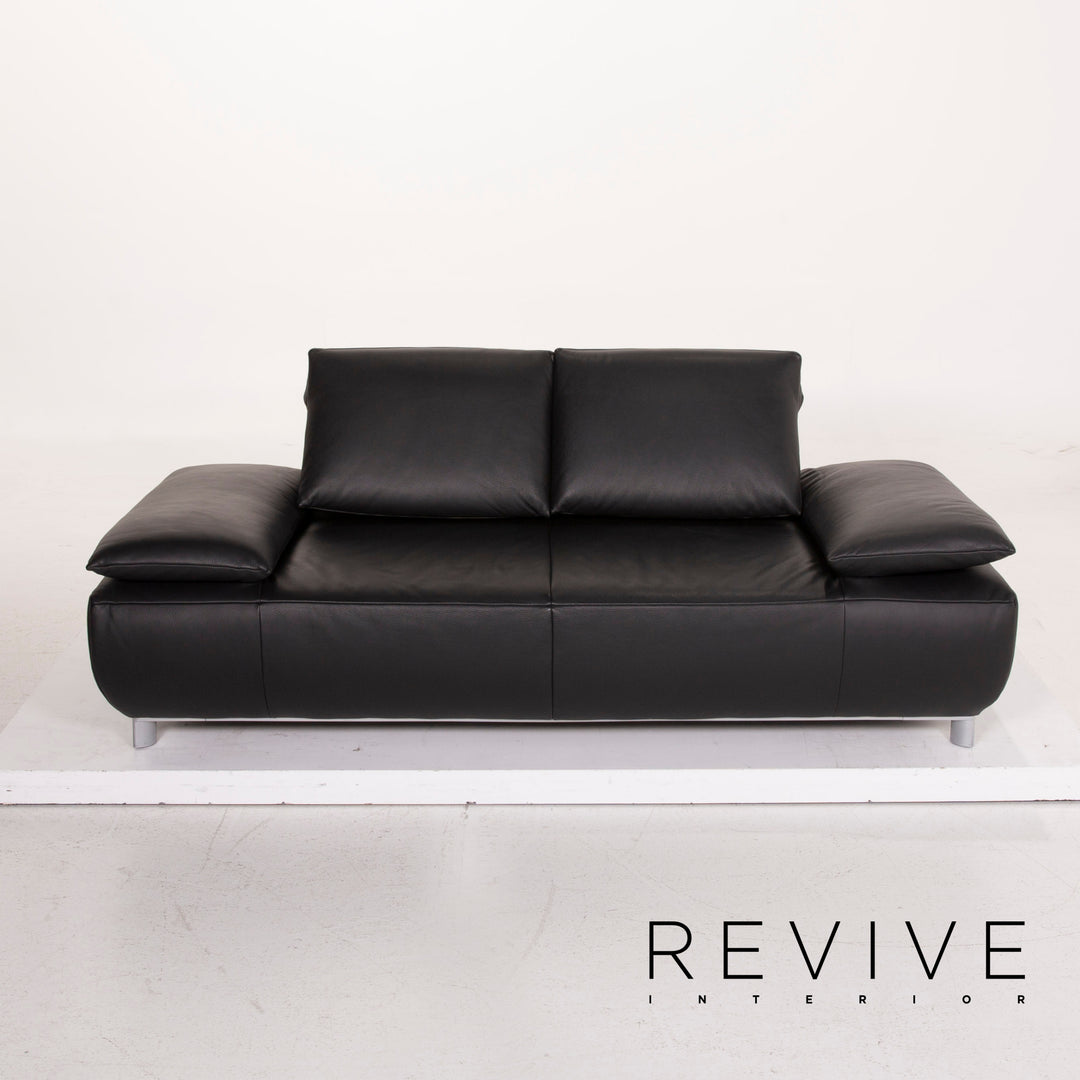 Koinor Volare Leder Sofa Schwarz Zweisitzer #15302