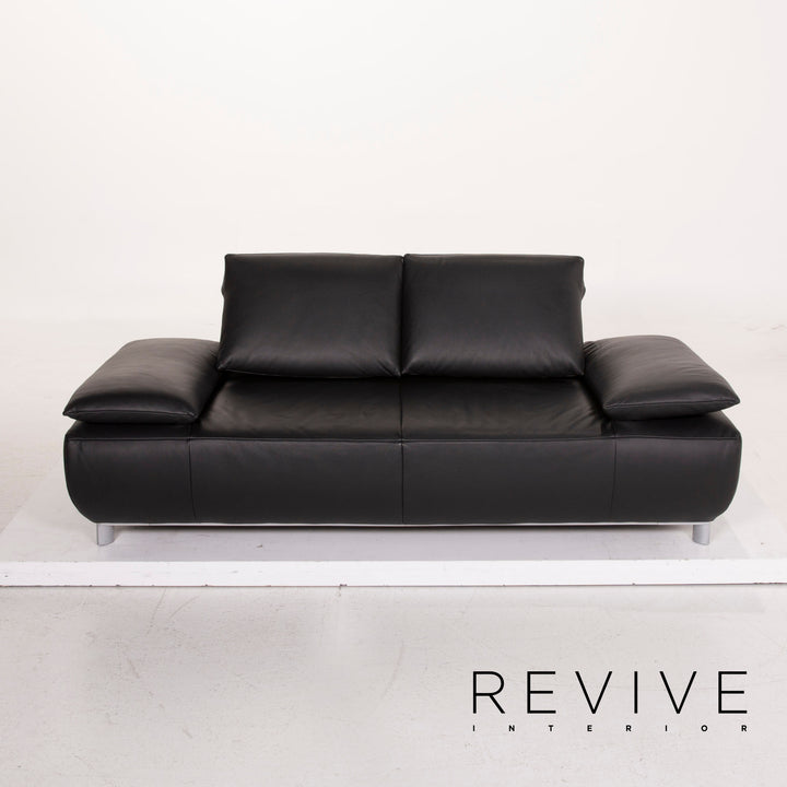 Koinor Volare Leder Sofa Schwarz Zweisitzer #15302