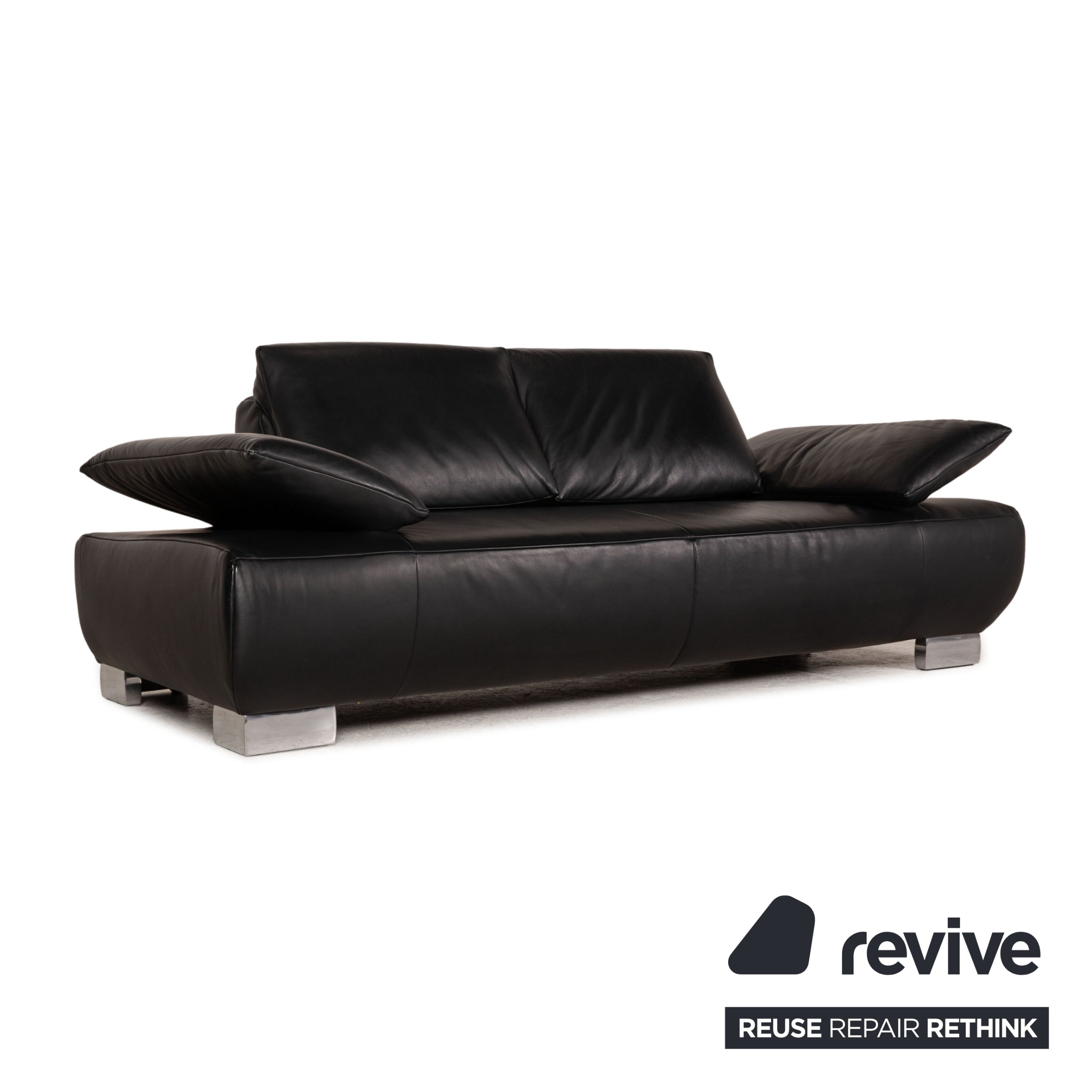 Koinor Volare Leder Sofa Schwarz Zweisitzer Couch Funktion