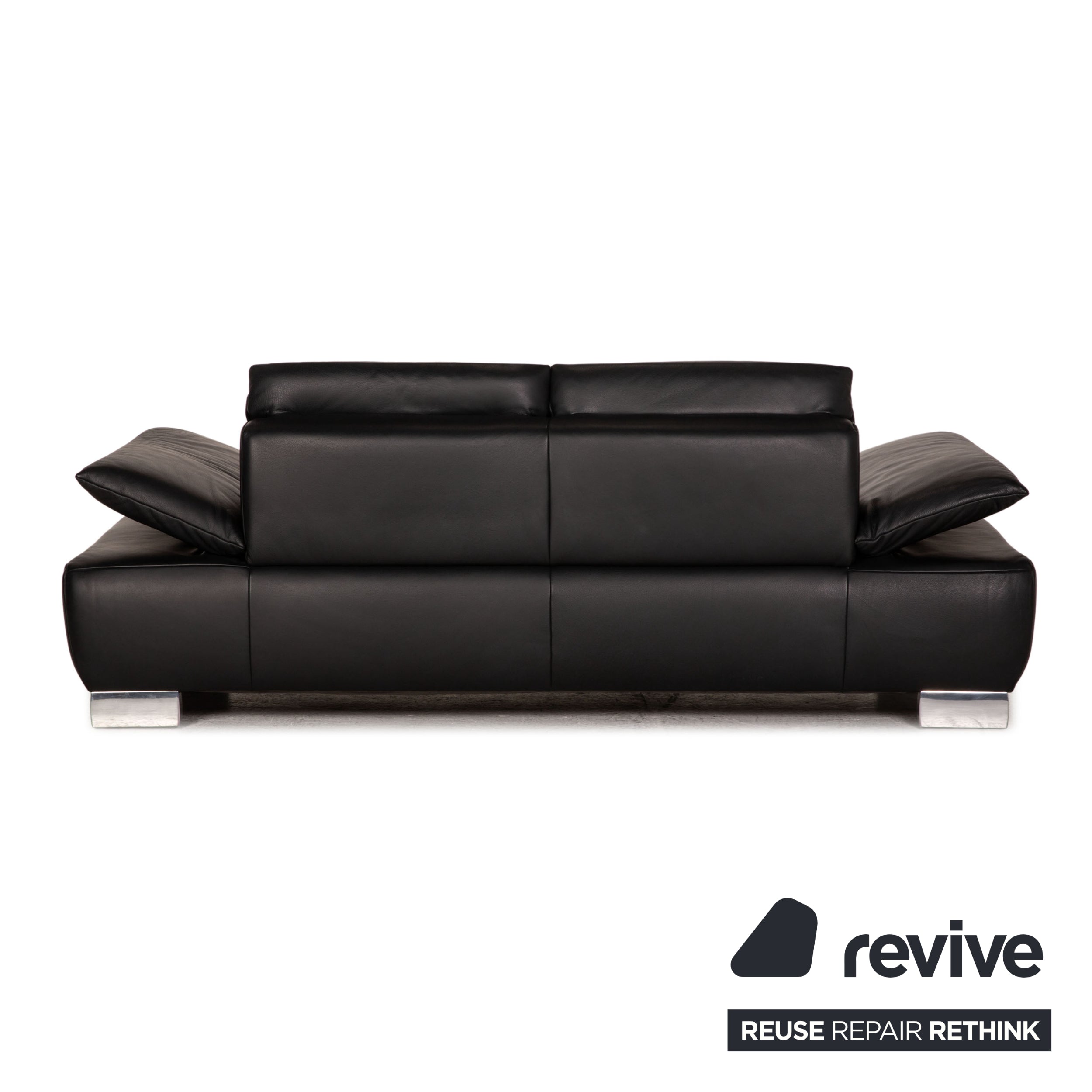 Koinor Volare Leder Sofa Schwarz Zweisitzer Couch Funktion