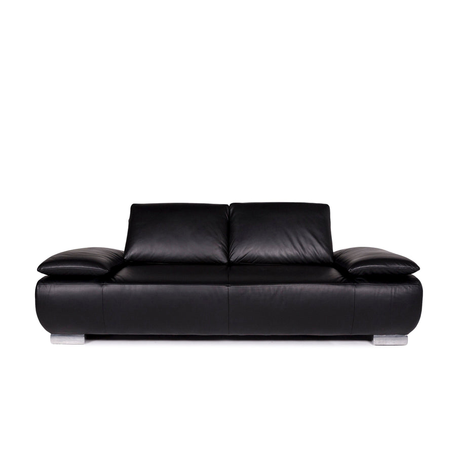 Koinor Volare Leather Sofa Black Two Seater Function Couch #11134