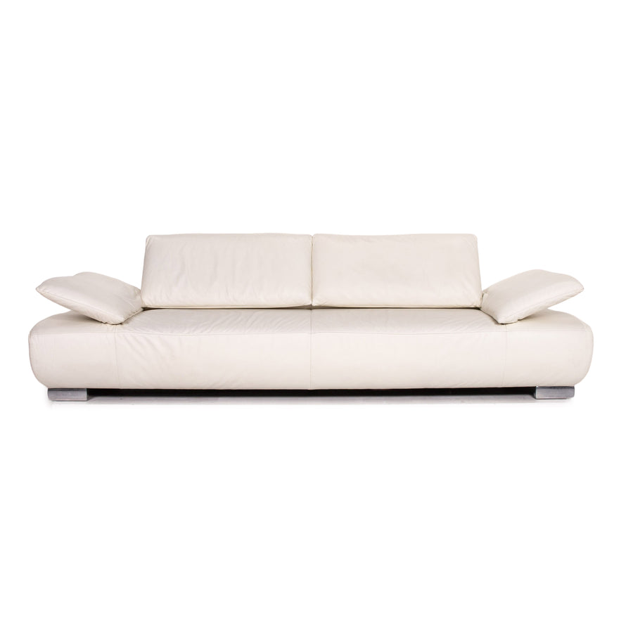 Koinor Volare Leather Sofa White Three Seater Function Couch #13668