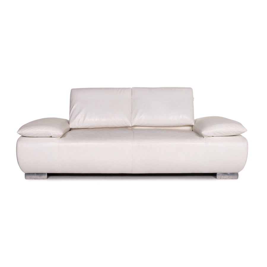 Koinor Volare Leather Sofa White Two Seater Function Couch #14626