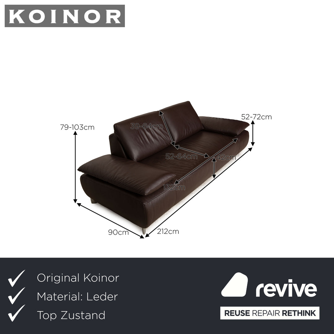Koinor Volare Leder Zweisitzer Braun manuelle Funktion Sofa Couch