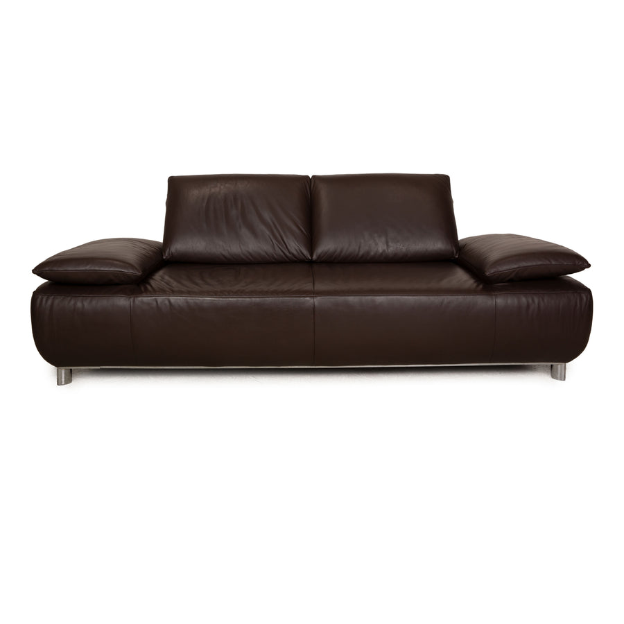 Koinor Volare Leather Two Seater Brown Manual Function Sofa Couch