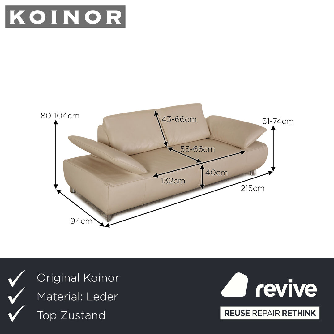 Koinor Volare Leder Zweisitzer Creme Sofa Couch Funktion