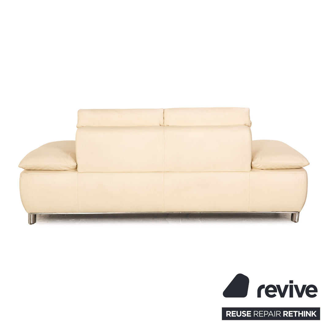 Koinor Volare Leder Zweisitzer Creme Sofa Couch manuelle Funktion