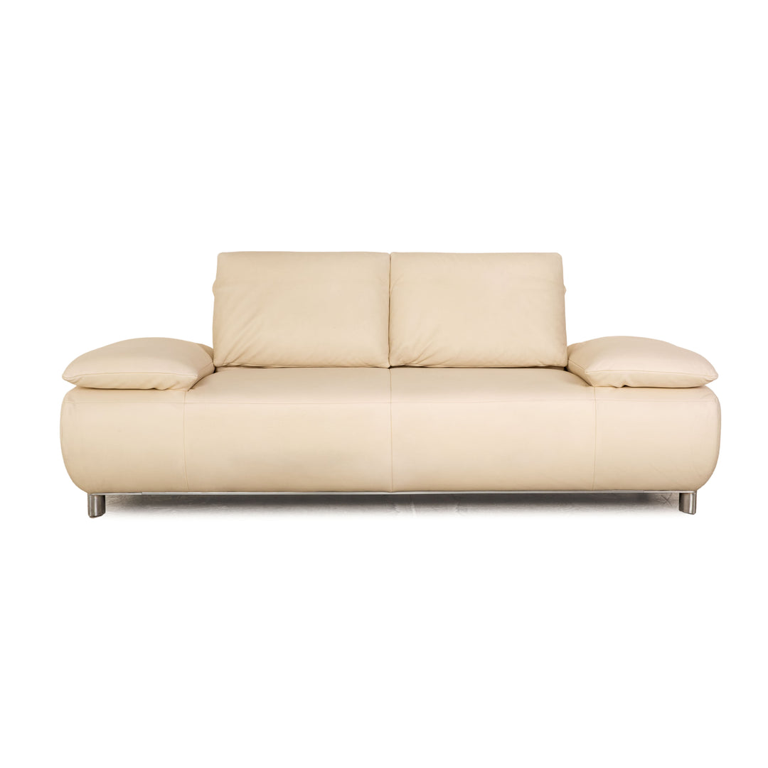 Koinor Volare Leder Zweisitzer Creme Sofa Couch manuelle Funktion