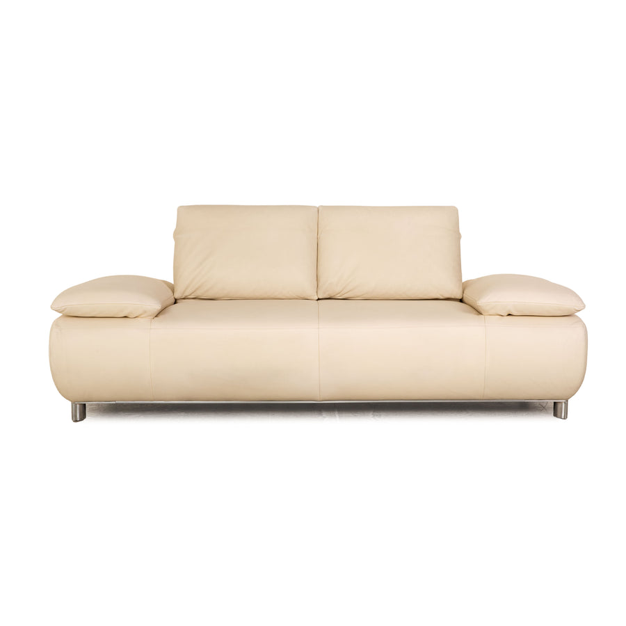 Koinor Volare leather loveseat cream sofa couch manual function