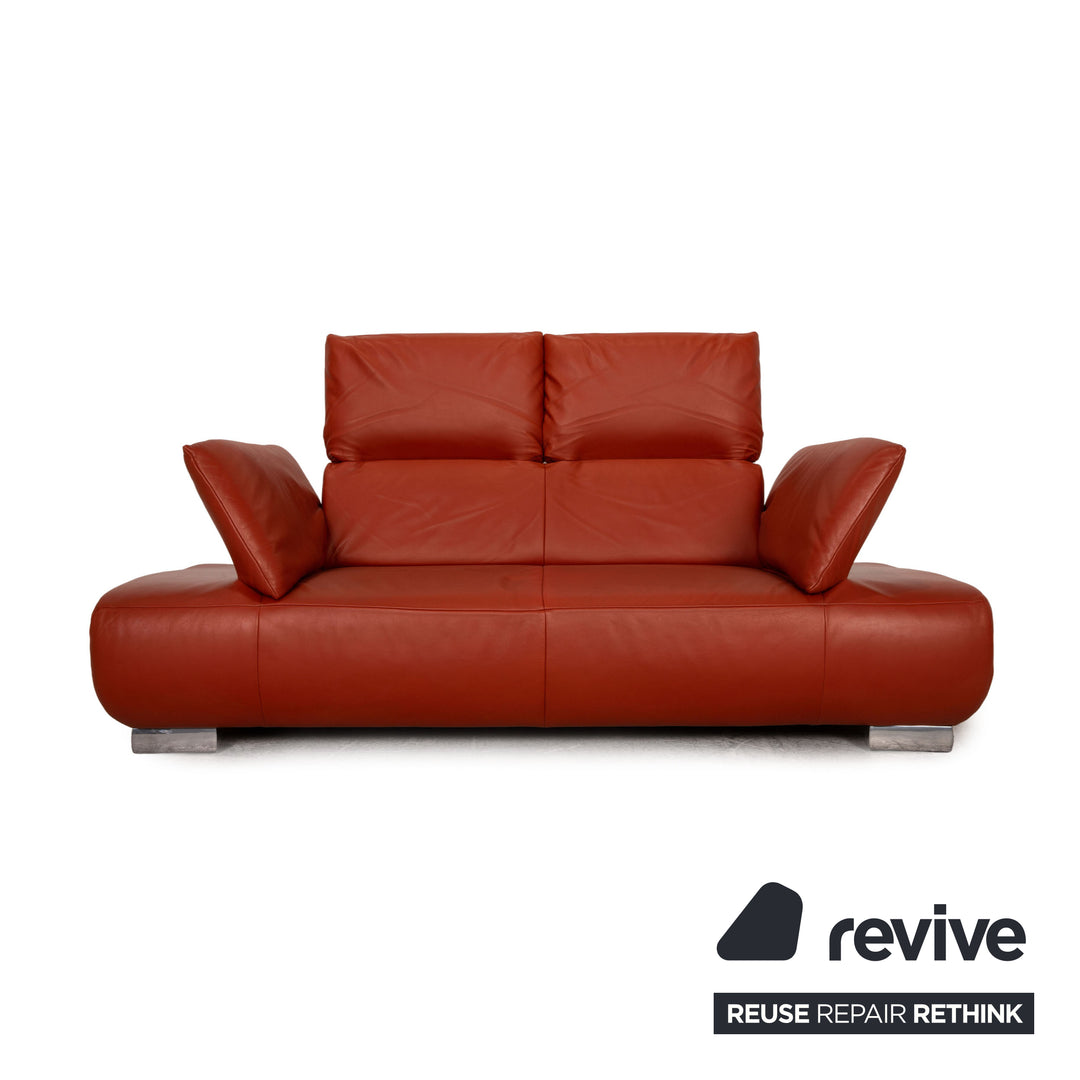 Koinor Volare Leather Two Seater Rust Brown Sofa Couch Function
