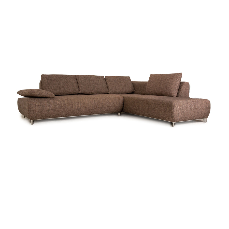 Koinor Volare fabric corner sofa brown taupe sofa couch function chaise longue right