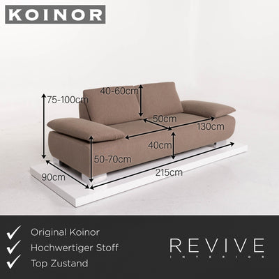 Koinor Volare Stoff Sofa Beige Zweisitzer mit Funktion #12204