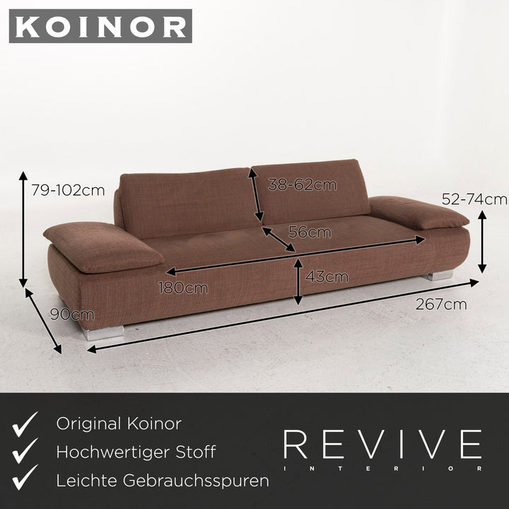 Koinor Volare Stoff Sofa Braun Dreisitzer Funktion #12933