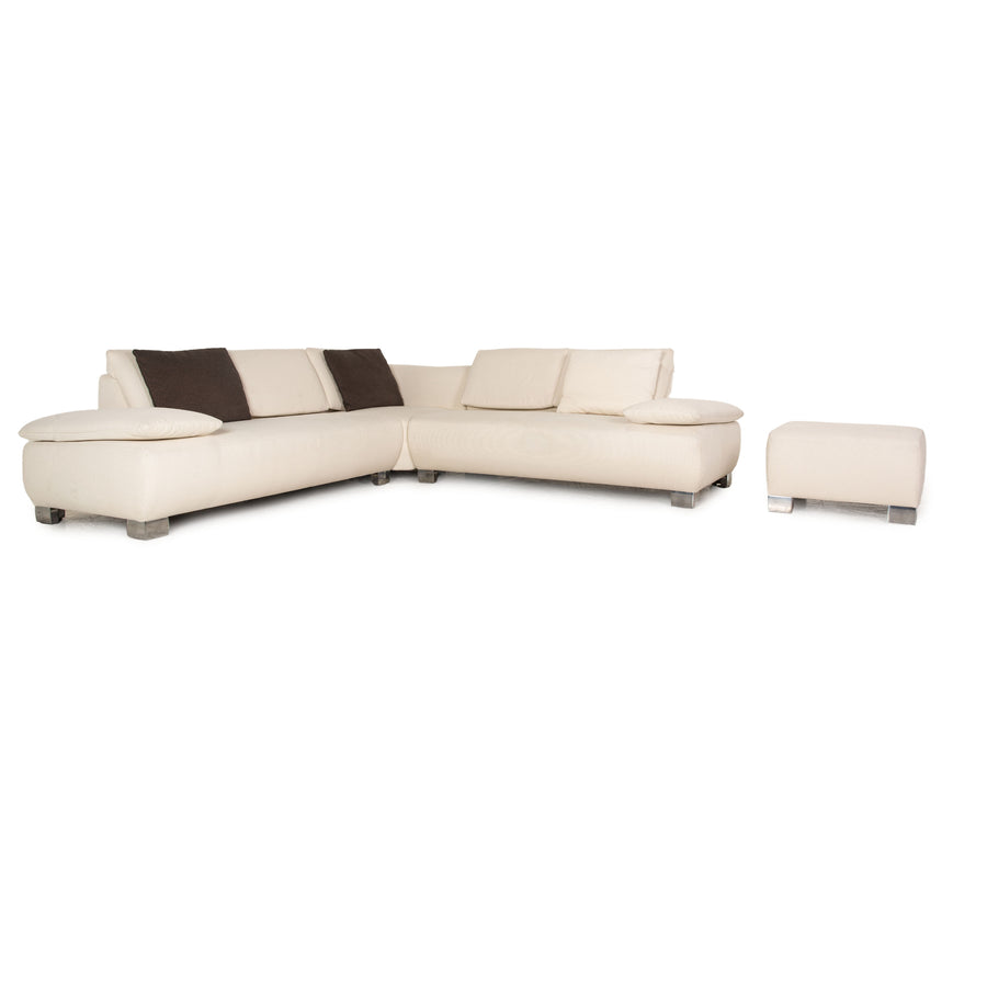 Koinor Volare fabric sofa set cream corner sofa stool couch function recamier right
