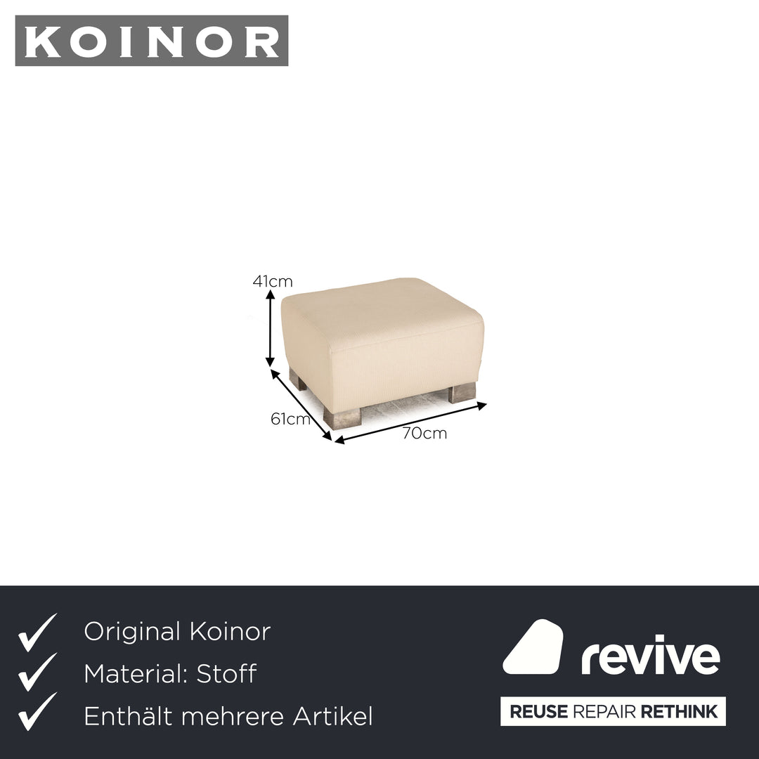 Koinor Volare Stoff Sofa Garnitur Creme Ecksofa Hocker Couch Funktion Recamiere rechts