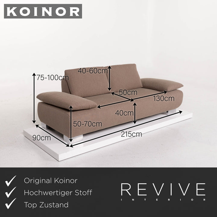 Koinor Volare Stoff Sofa mit Hocker Beige Zweisitzer mit Funktion #
