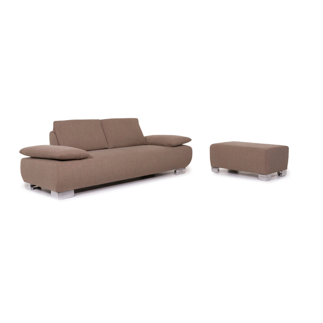 Koinor Volare fabric sofa with footstool beige two-seater with function #