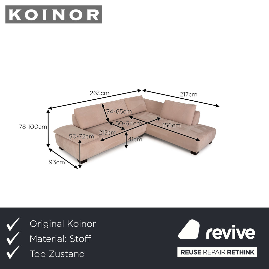Koinor Volare fabric sofa Rosé corner sofa couch