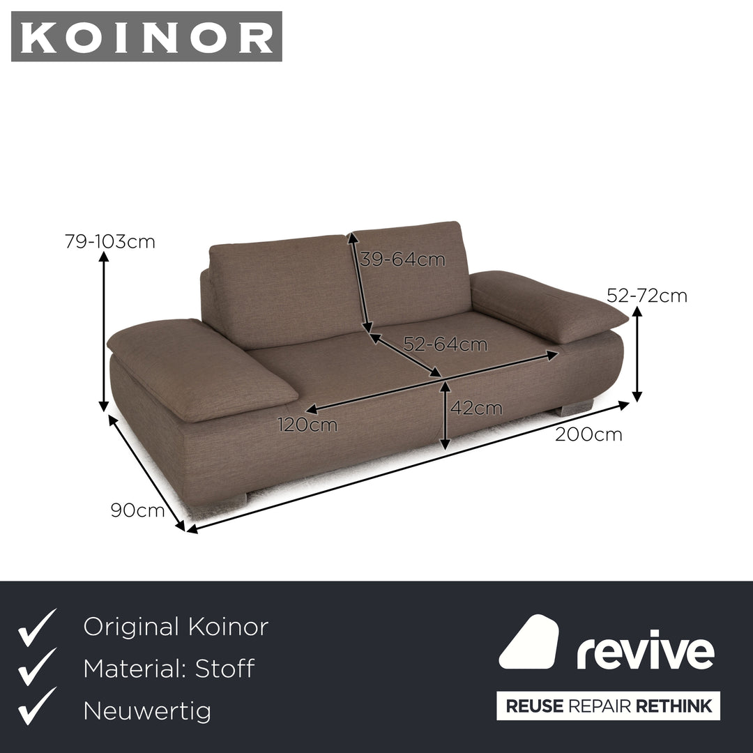Koinor Volare Stoff Zweisitzer Grau Sofa Couch Funktion