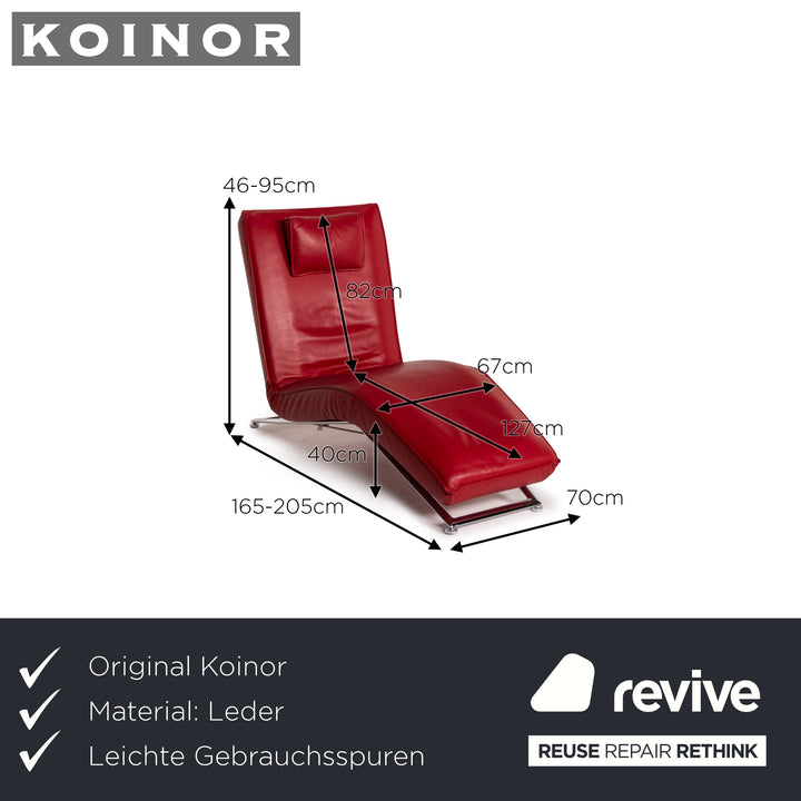 KoinorJeremiah Leather Lounger Red Relaxation Function Lounger
