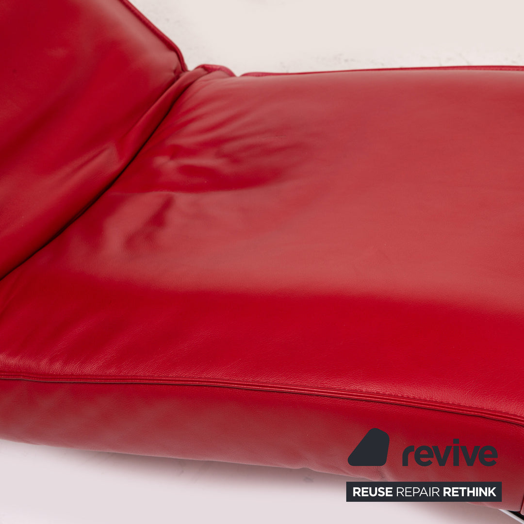 KoinorJeremiah Leather Lounger Red Relaxation Function Lounger