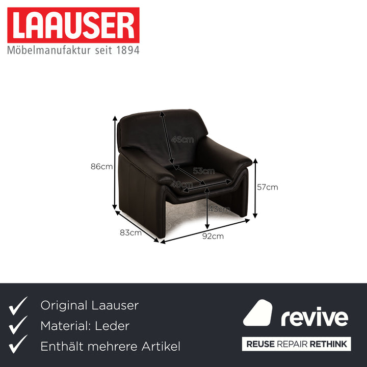 Laauser Atlanta leather armchair set black