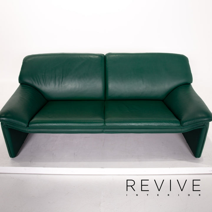 Laauser Atlanta Leder Sofa Grün Dunkelgrün Zweisitzer Couch #13813