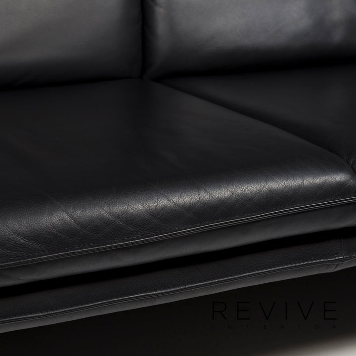 Laauser Atlanta leather sofa set black three-seater two-seater #11629