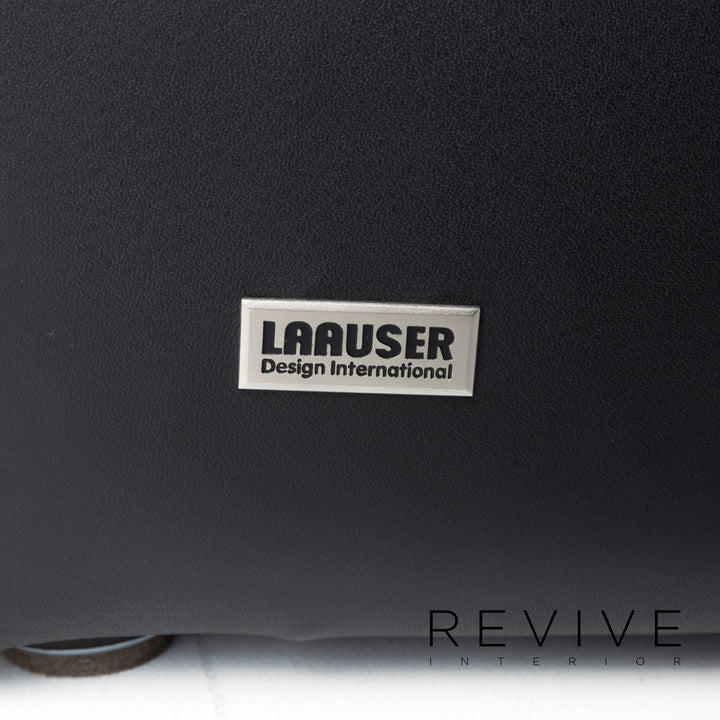 Laauser Atlanta Leather Sofa Black Two Seater #11473