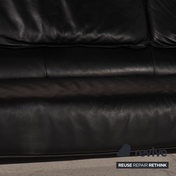 Laauser Camaro leather sofa black two-seater couch
