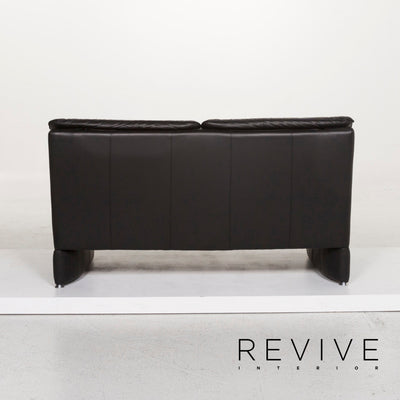 Laauser Carlos Leder Sofa Garnitur Schwarz 1x Dreisitzer 1x Zweisitzer #134253