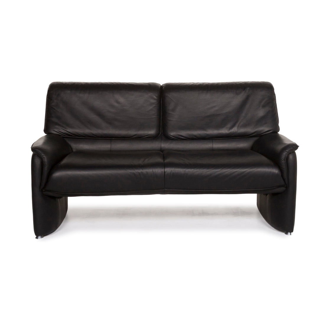 Laauser Carlos Leder Sofa Schwarz Zweisitzer Couch #13169