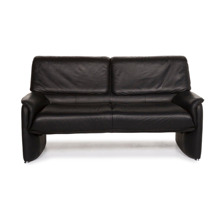Laauser Carlos Leather Sofa Black Two Seater Couch #13169