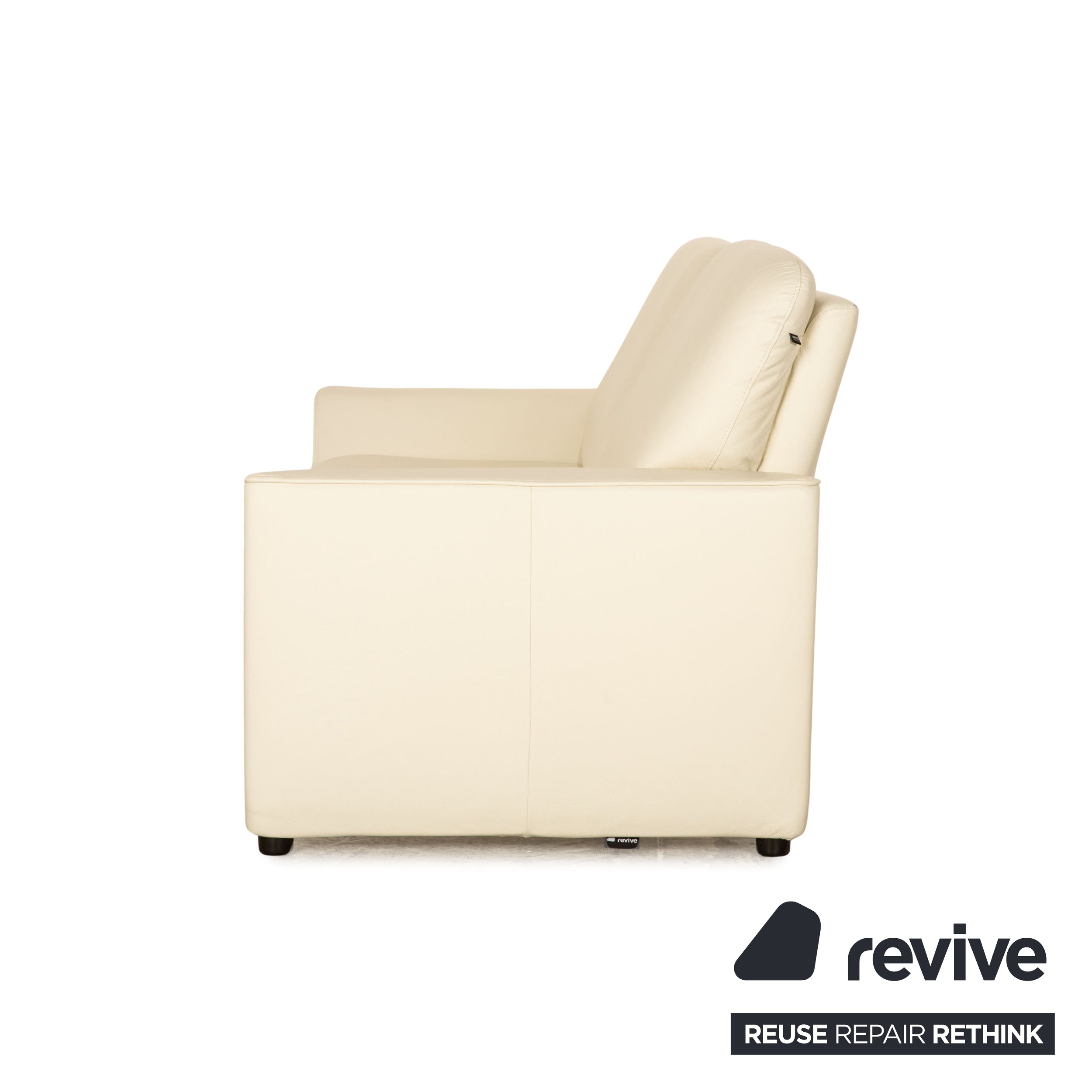 Laauser Corvus leather two-seater cream sofa couch