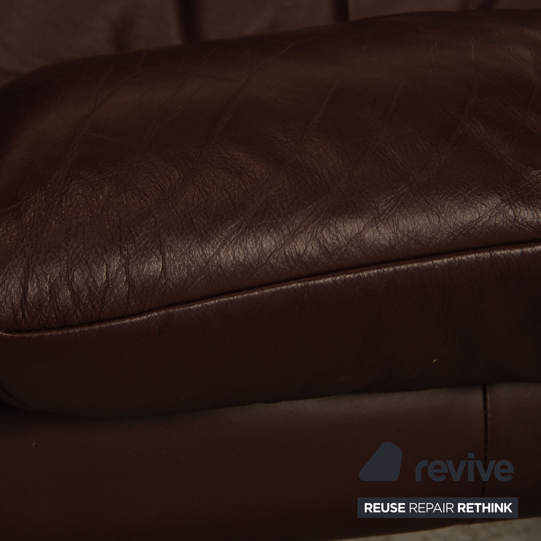 Laauser Dacapo leather two-seater eggplant sofa couch function