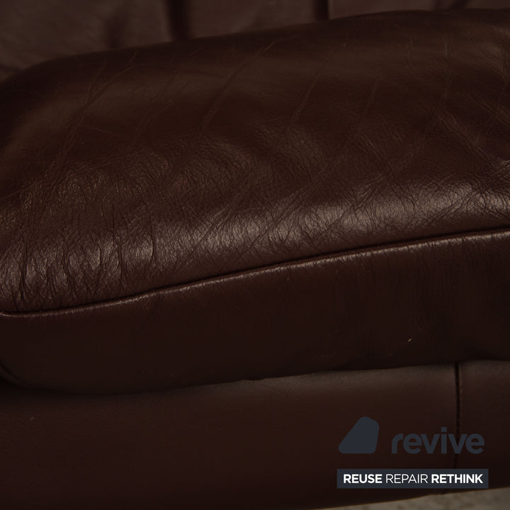 Laauser Dacapo leather two-seater eggplant sofa couch function