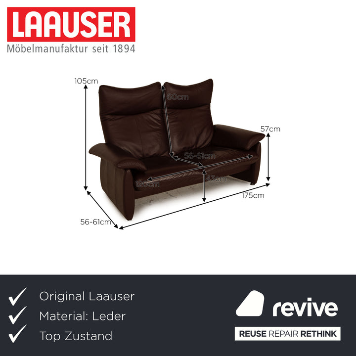 Laauser Dacapo leather two-seater eggplant sofa couch function