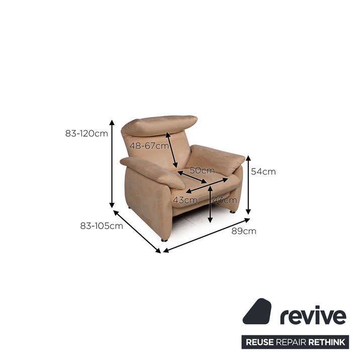 Laauser Dacapo fabric sofa set beige 2x two-seater 1x armchair 1x stool