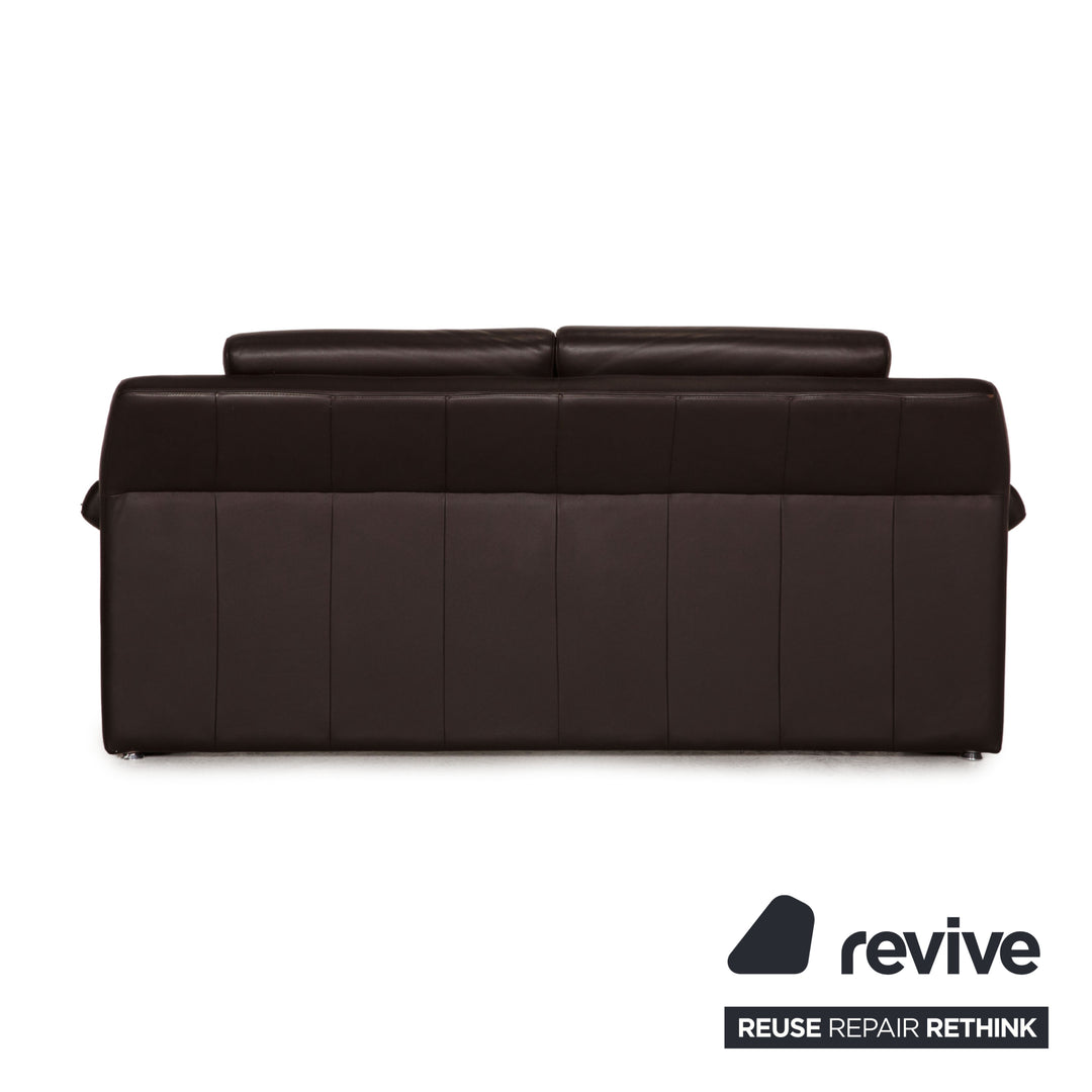 Laaus designer leather sofa brown two-seater couch