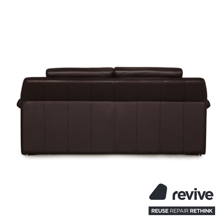 Laaus designer leather sofa brown two-seater couch