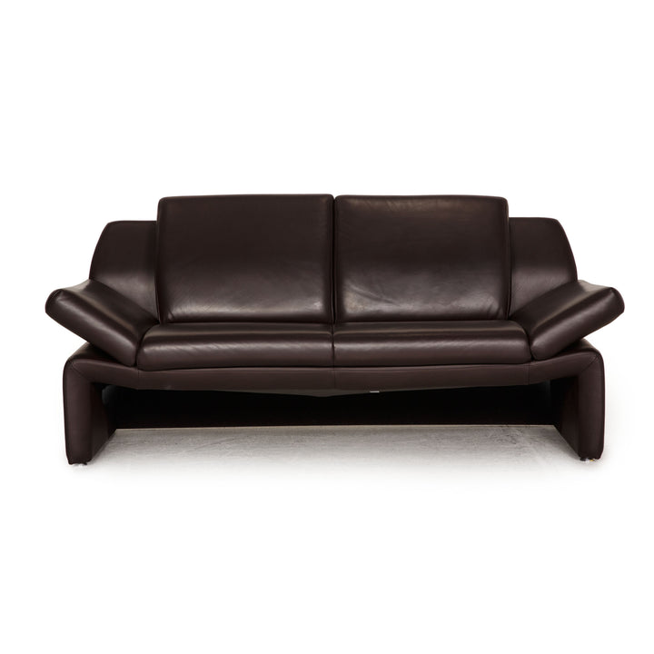Laaus designer leather sofa brown two-seater couch